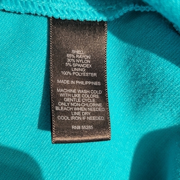 Express Teal Cutout Back Fit & Flare Dress - Picture 6 of 6